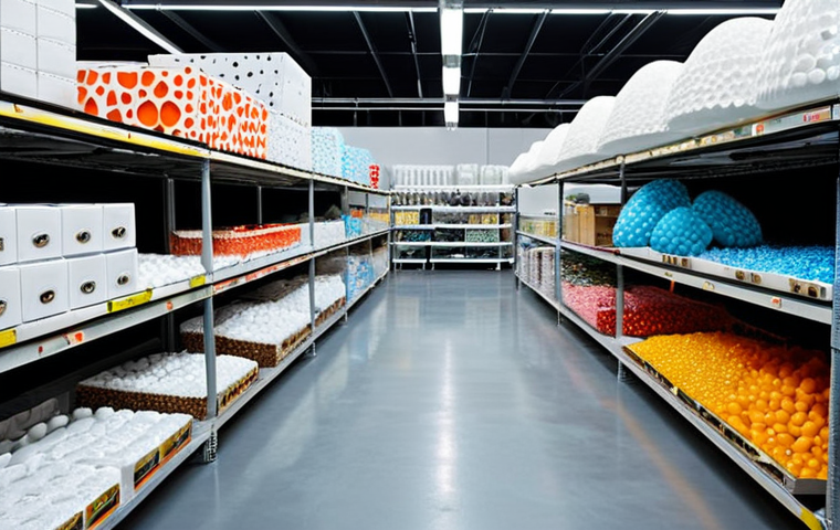 **

A futuristic warehouse scene. On one side, mountains of discarded plastic packaging choke the landscape. On the other, sleek, modern packaging made from mushroom material protects electronics, food, and cosmetics. Emphasize the contrast. The mushroom packaging is clean, minimalist, and naturally colored. A bright, hopeful atmosphere surrounds the mushroom products, while the plastic side is dark and polluted. The style should be clean, futuristic, and slightly utopian, showcasing sustainability.

**